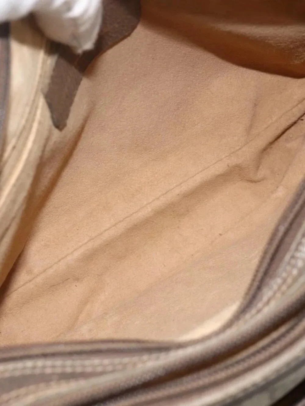 GUCCI GG Supreme Web Sherry Line Shoulder Bag PVC Beige 66 02 049 Auth 175721